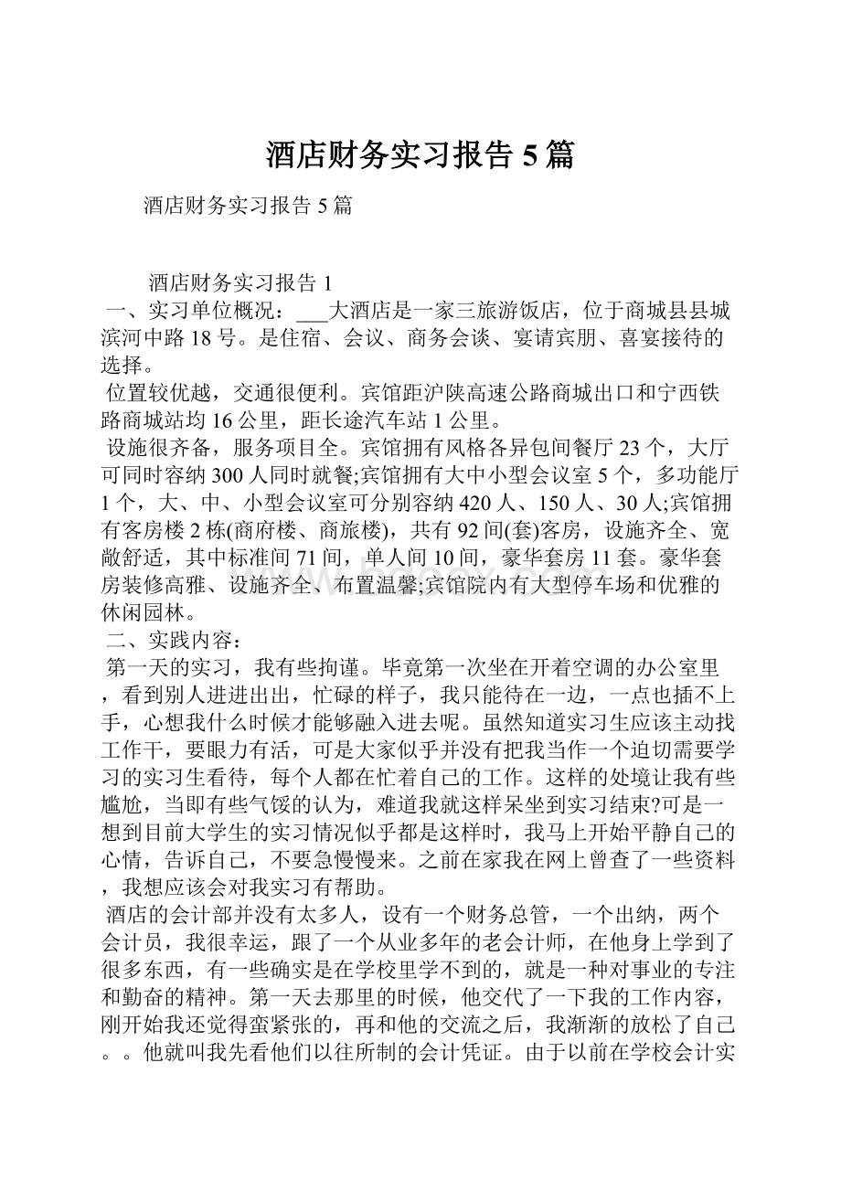 酒店财务实习报告5篇.docx