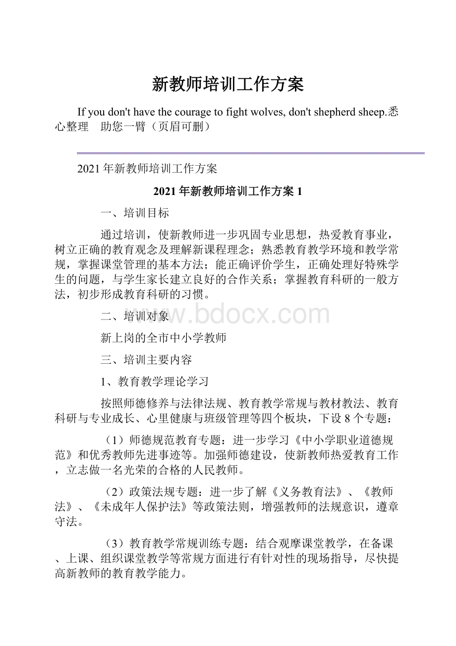 新教师培训工作方案.docx