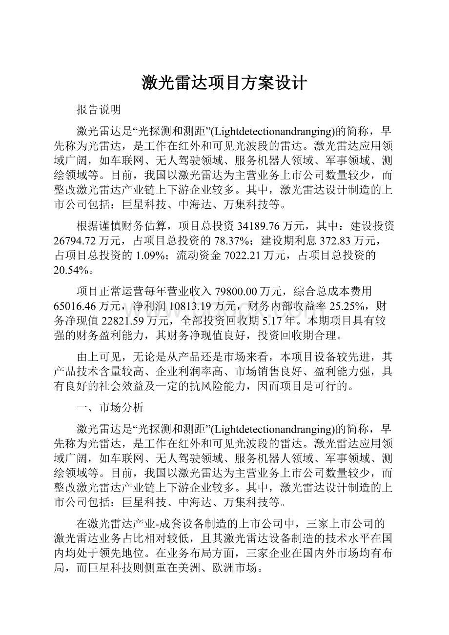 激光雷达项目方案设计.docx_第1页