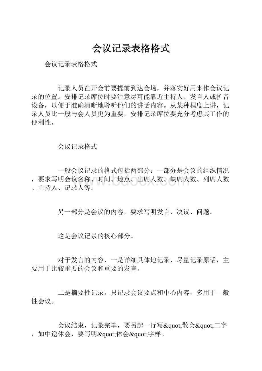 会议记录表格格式.docx_第1页