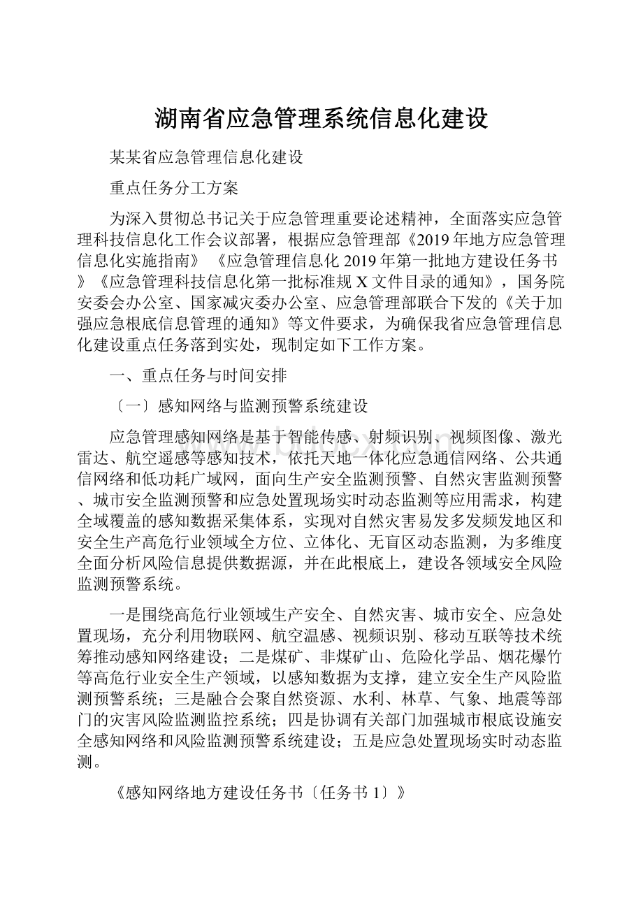 湖南省应急管理系统信息化建设.docx