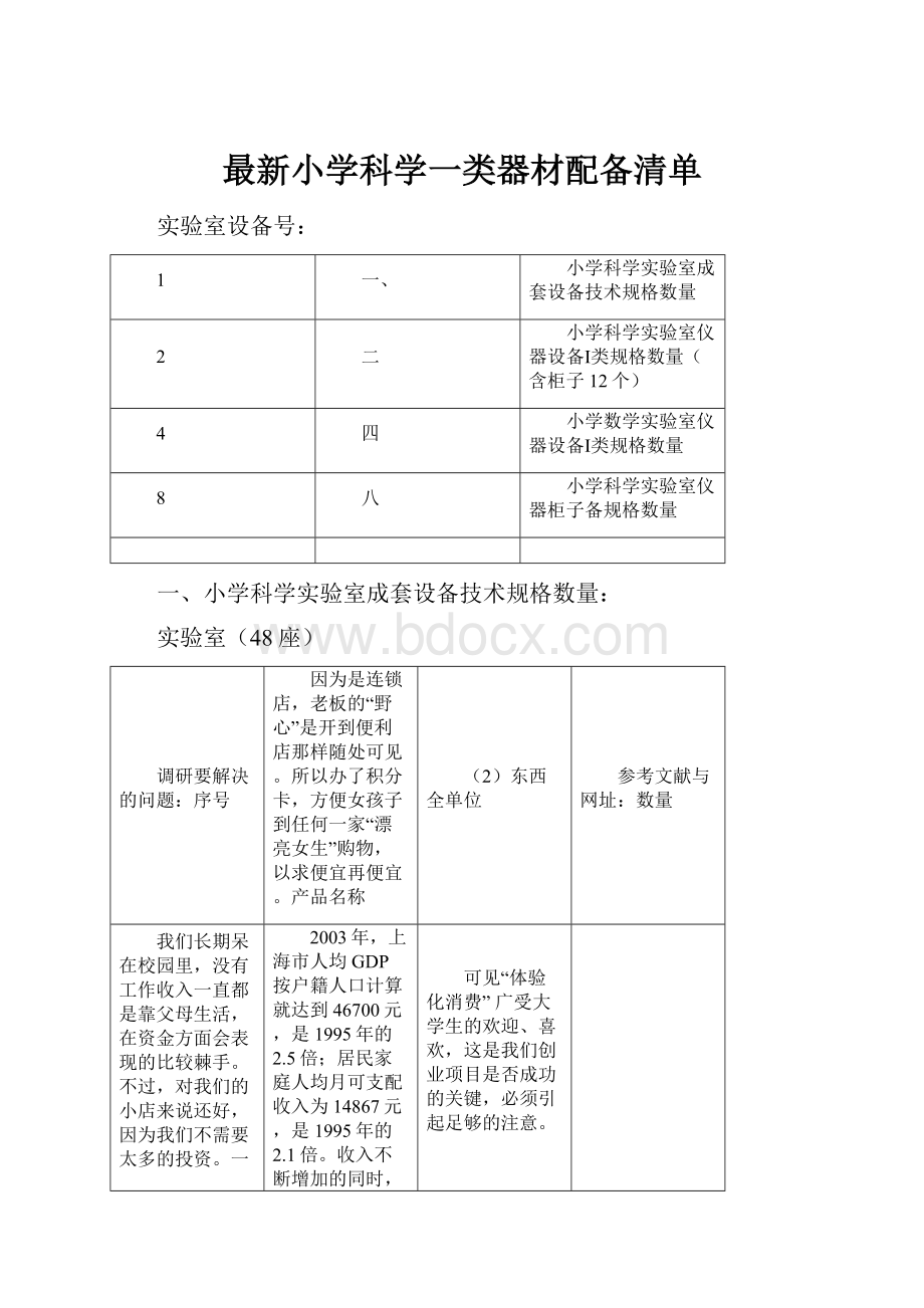 最新小学科学一类器材配备清单.docx_第1页