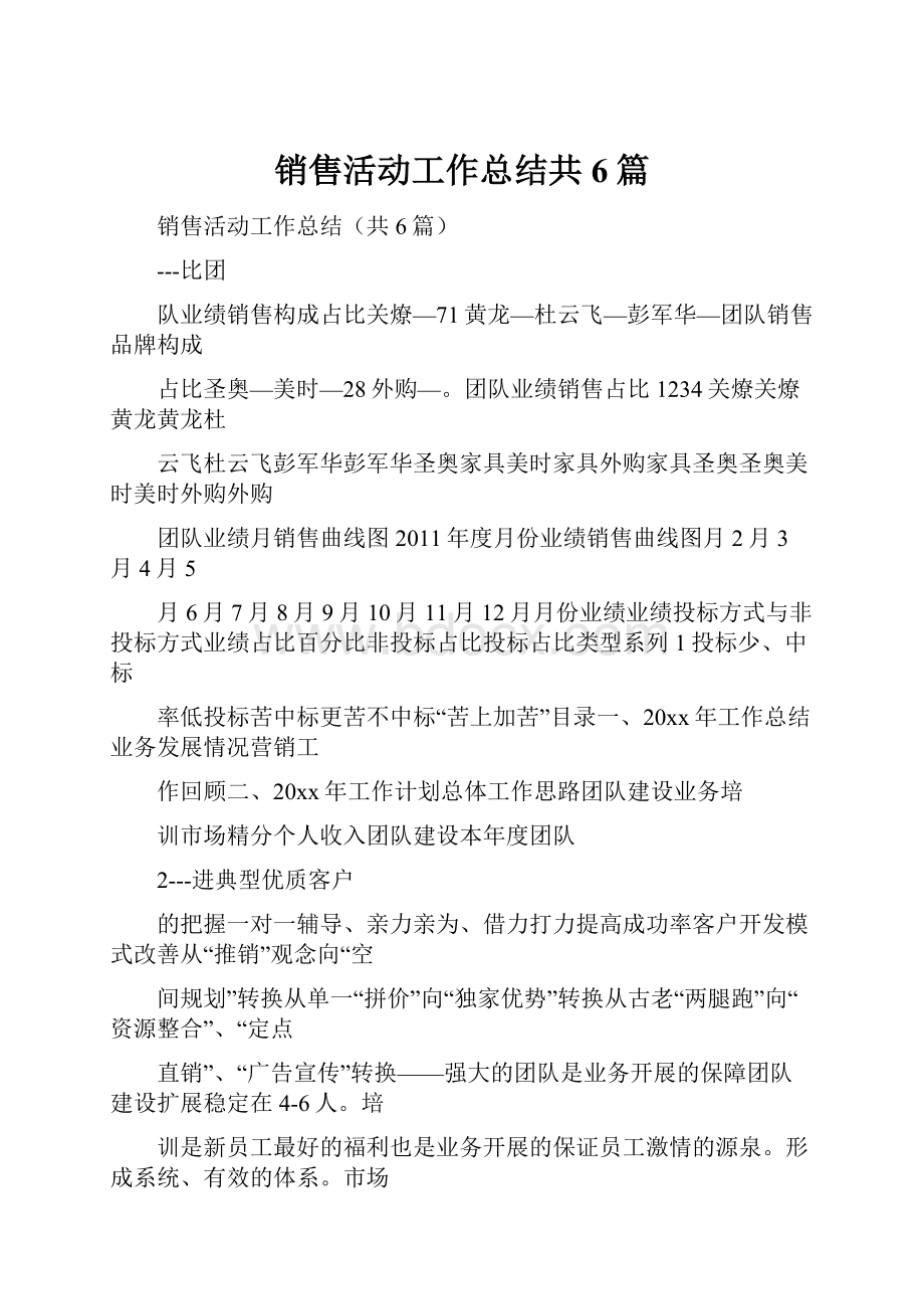 销售活动工作总结共6篇.docx