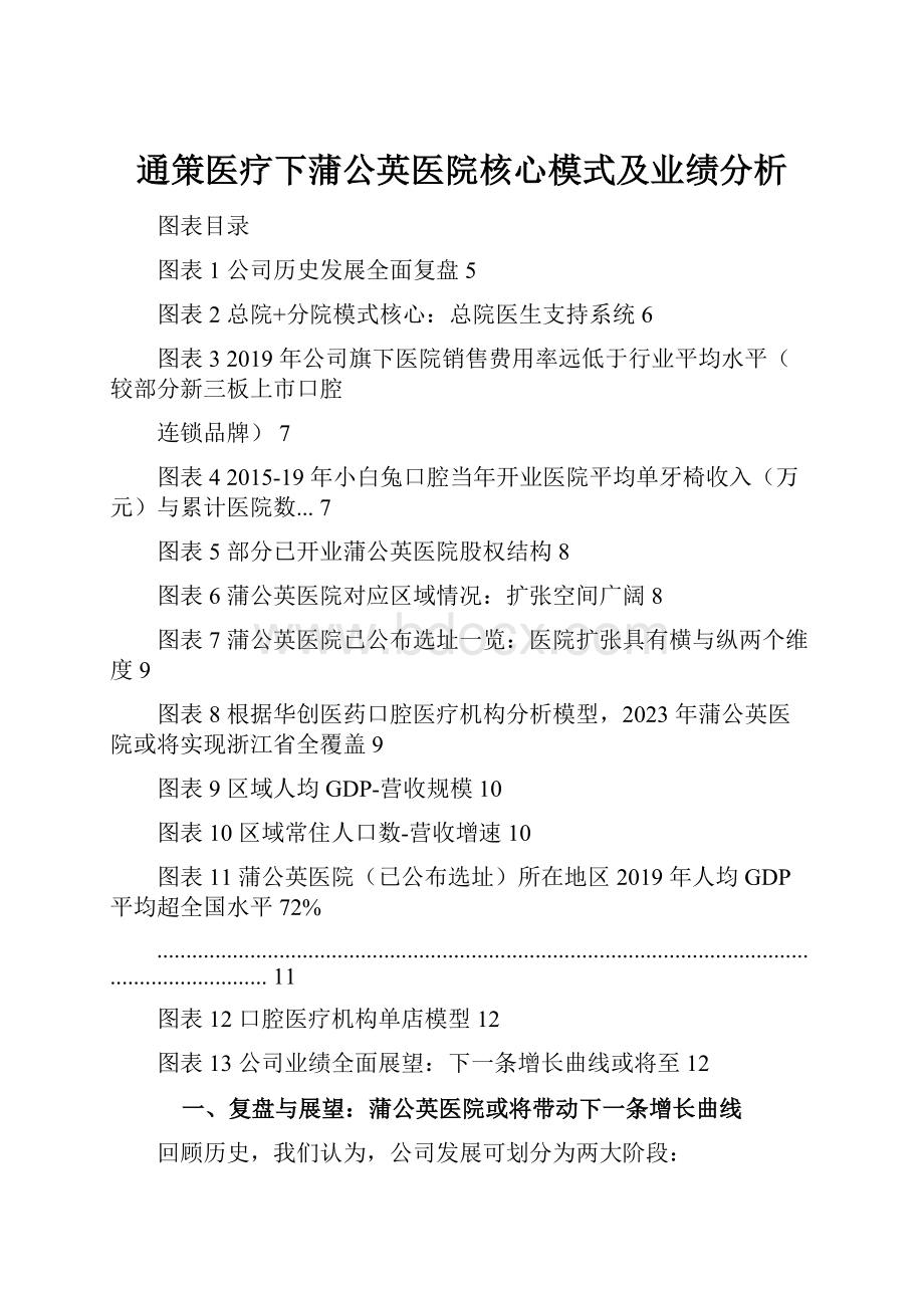 通策医疗下蒲公英医院核心模式及业绩分析.docx