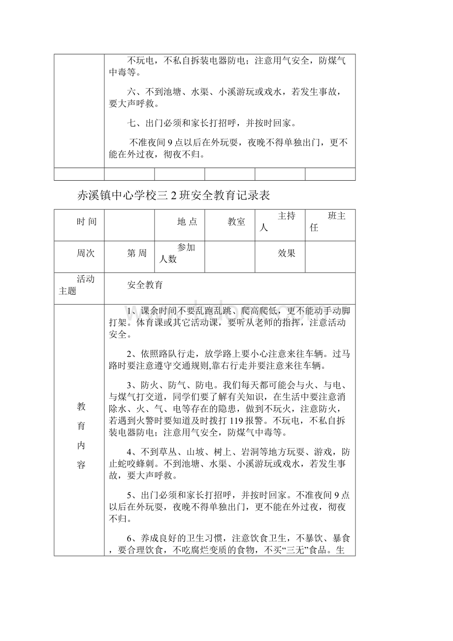 安全教育内容记录表.docx_第2页