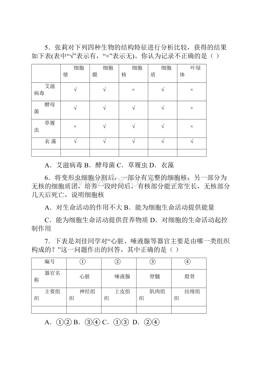 中考冲刺模份模拟测试月考卷生物卷.docx_第2页