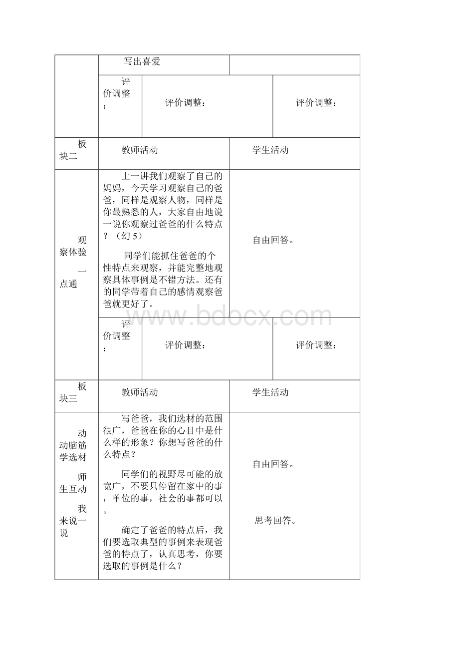 人教部编版三年级下册作文指导第九讲突出特点写爸爸特点事例认真夸完美版教案.docx_第2页