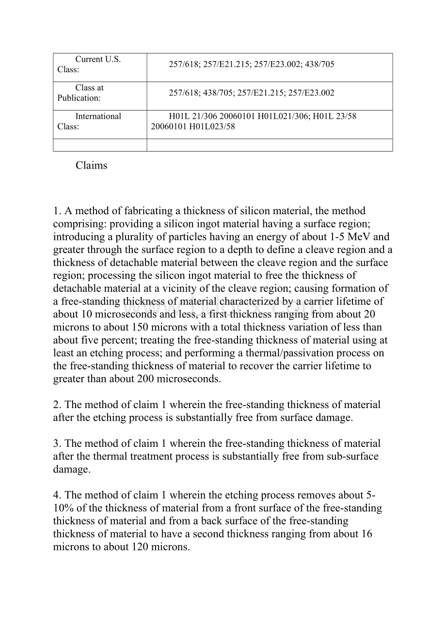 Freestanding thickness of single crystal material and method having carrier lifetimes.docx_第3页