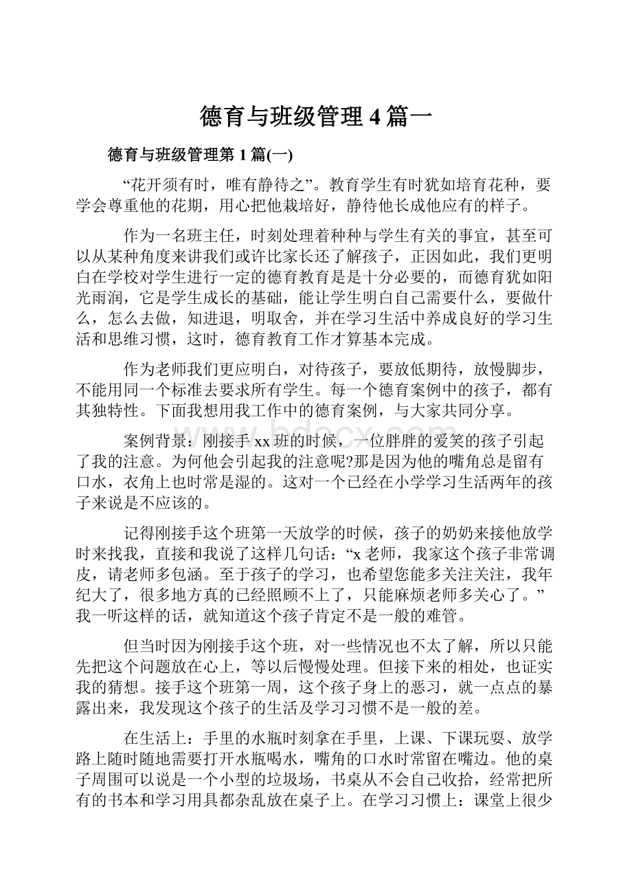 德育与班级管理4篇一.docx