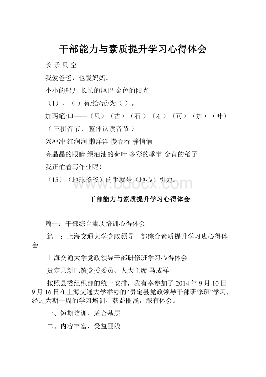 干部能力与素质提升学习心得体会.docx