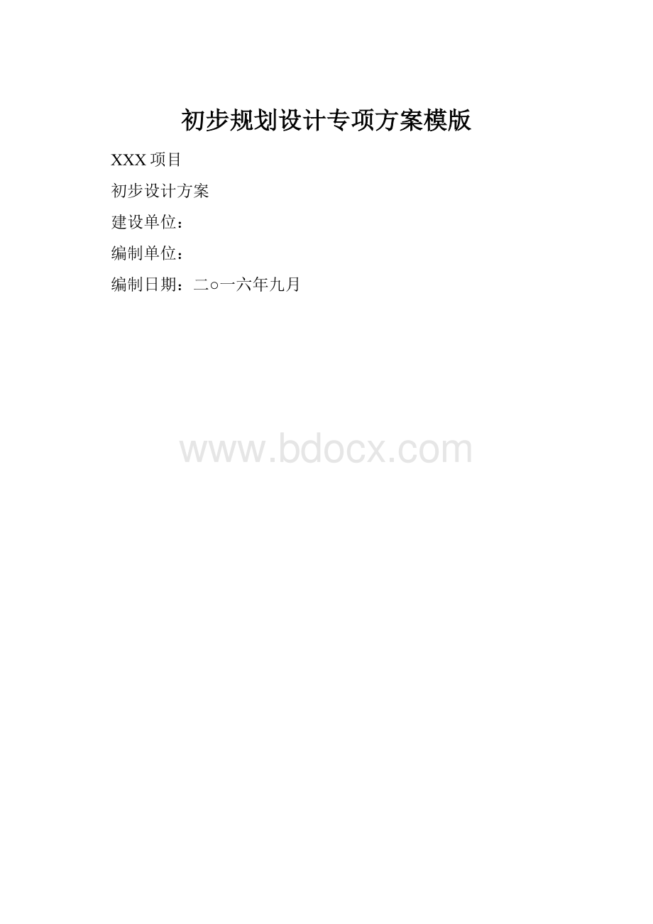 初步规划设计专项方案模版.docx