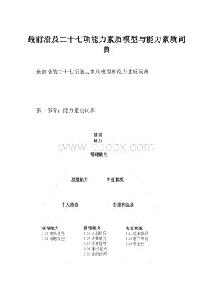 最前沿及二十七项能力素质模型与能力素质词典.docx