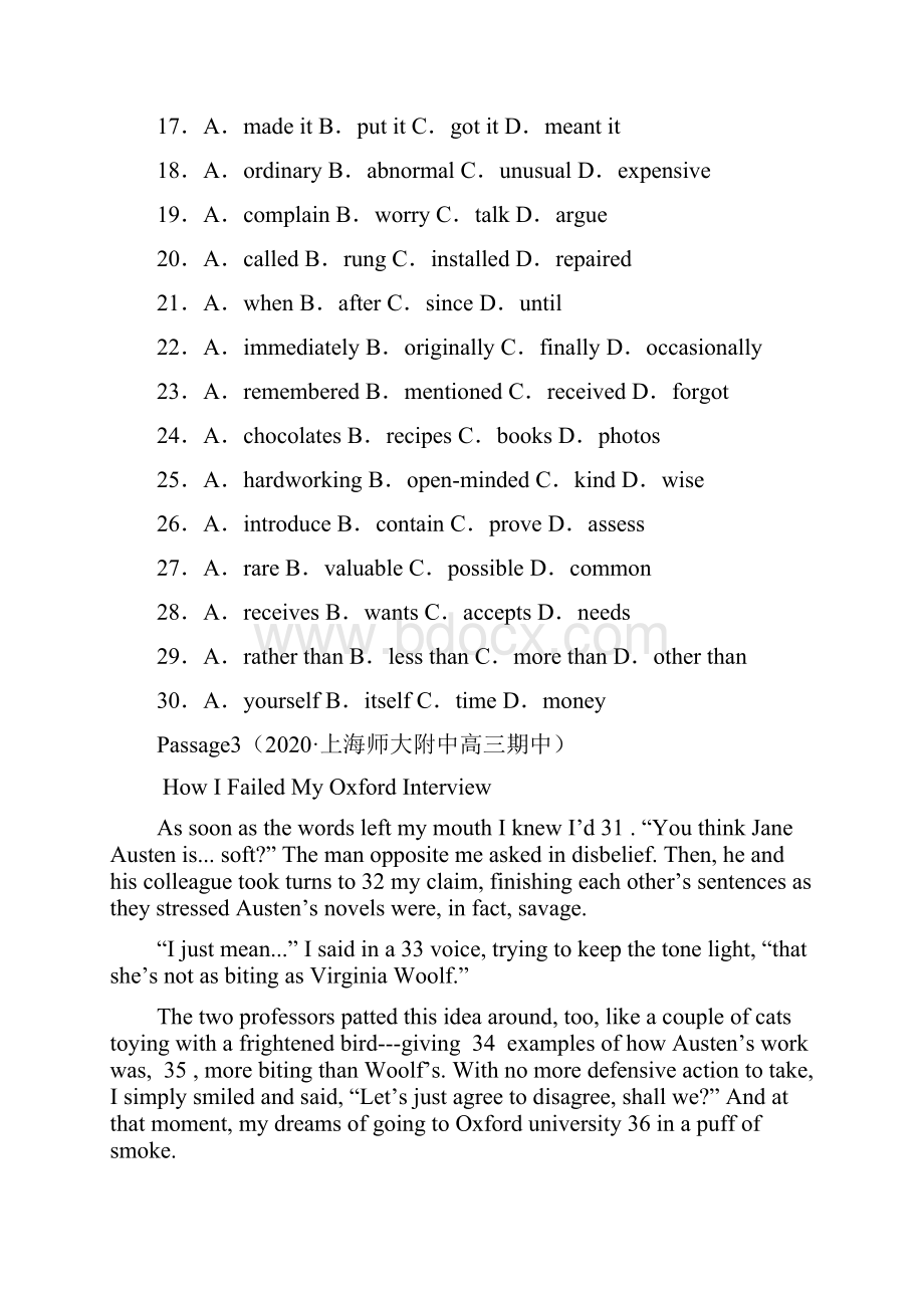 级高三英语考点07完形填空夹叙夹议文原卷版.docx_第3页