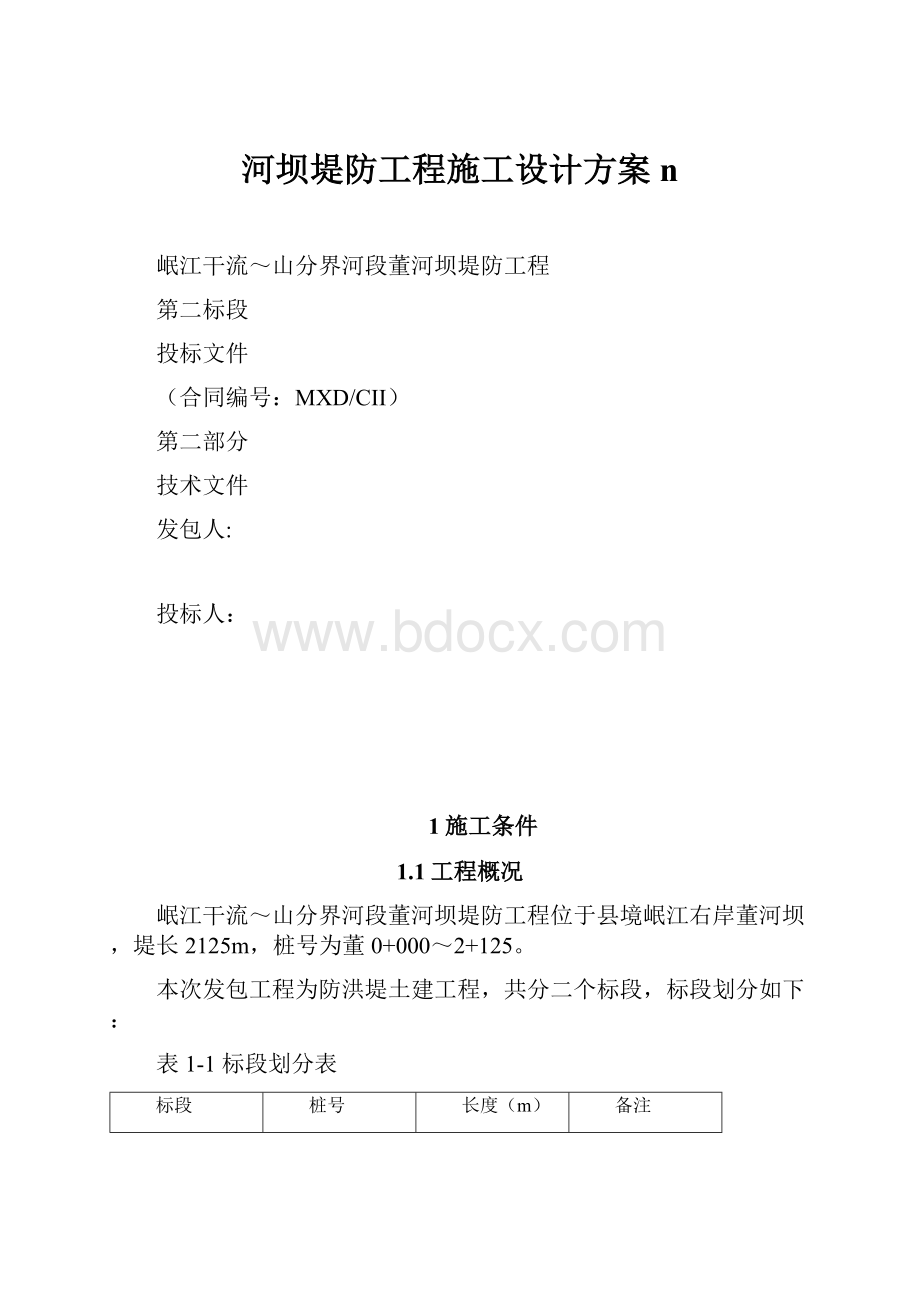 河坝堤防工程施工设计方案n.docx_第1页