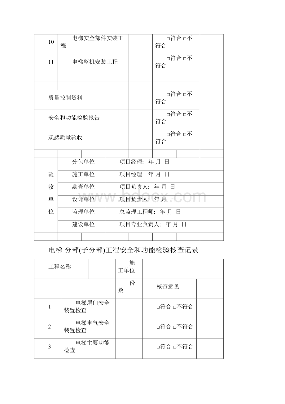 电梯分项工程验收记录表.docx_第2页