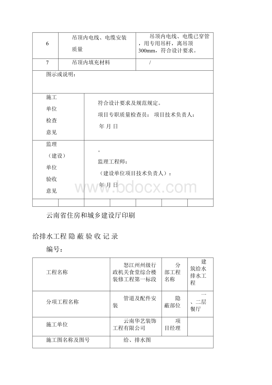 吊顶工程 隐 蔽验收记录.docx_第2页