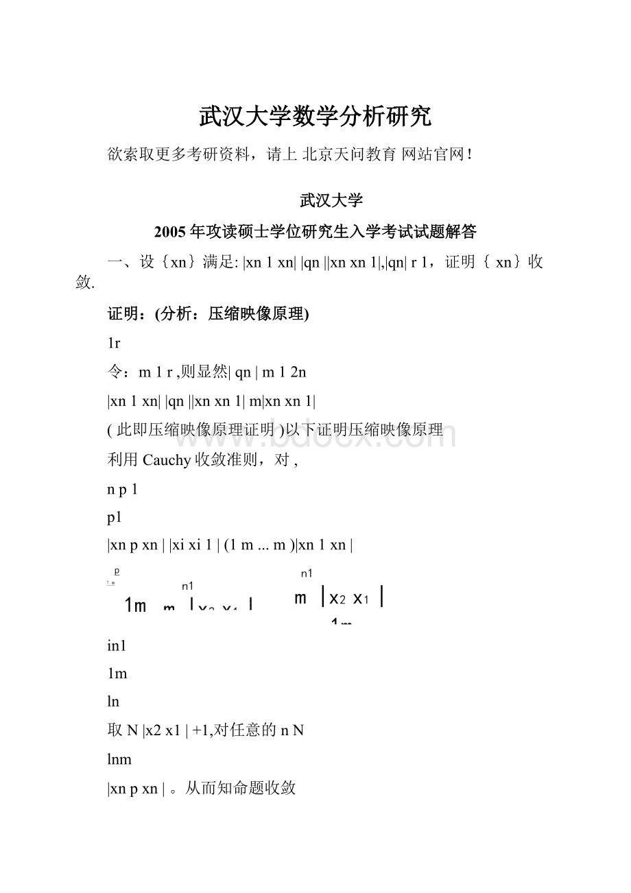 武汉大学数学分析研究.docx