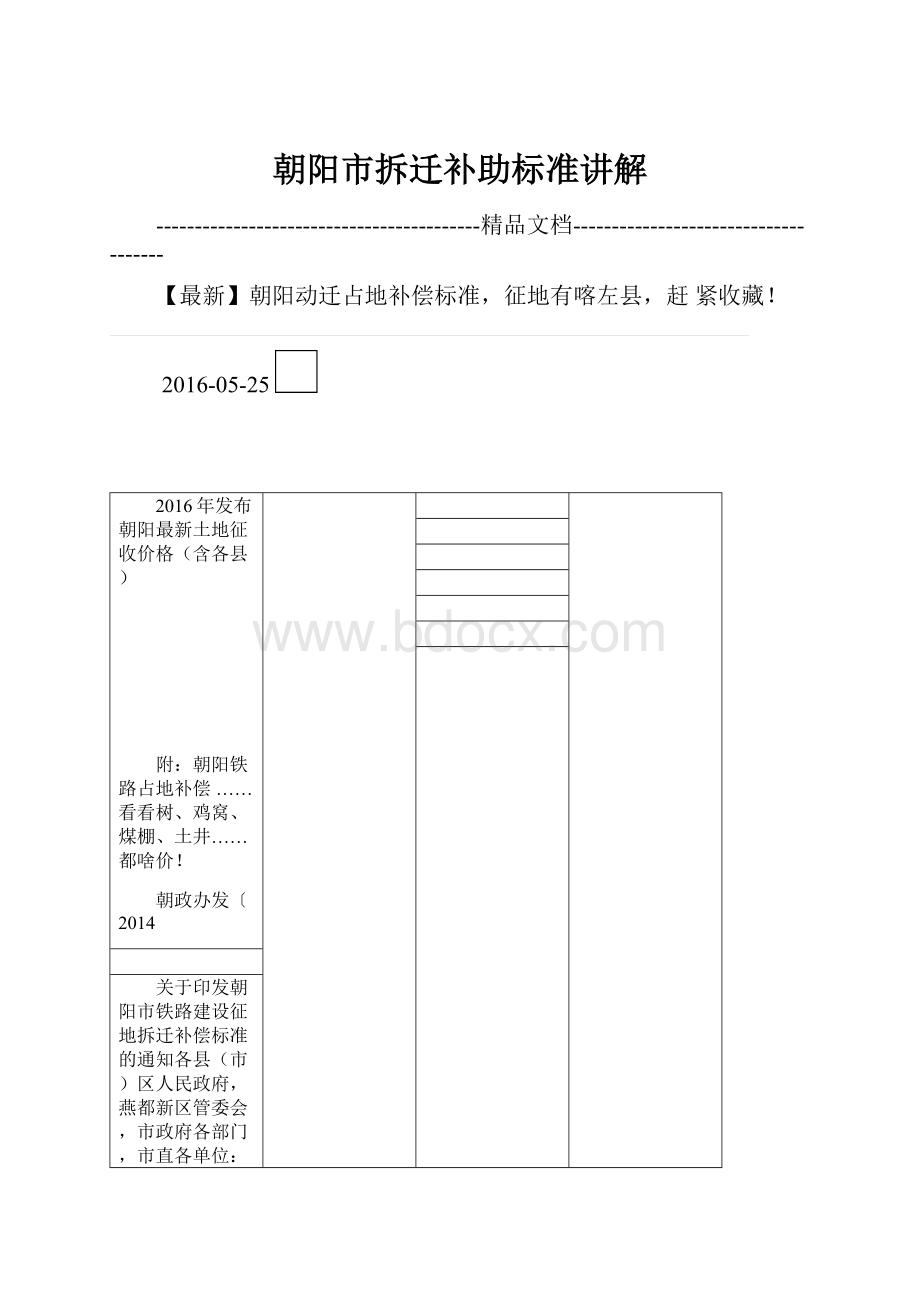 朝阳市拆迁补助标准讲解.docx