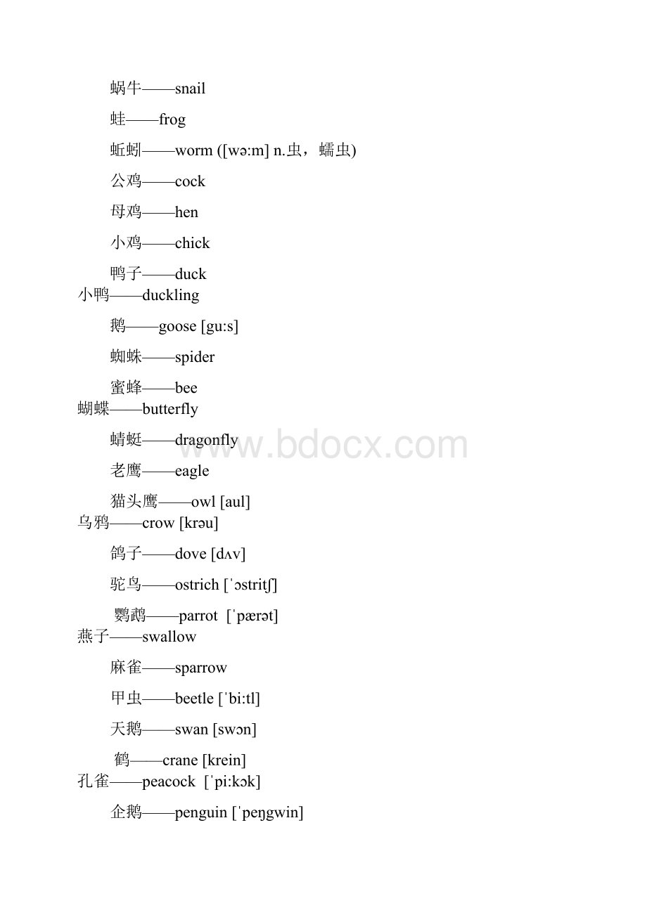 各种动物的英文名.docx_第2页