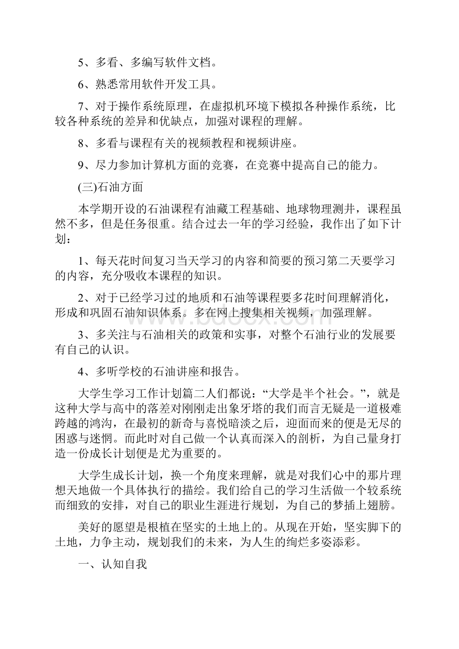 大学生学习工作计划.docx_第3页