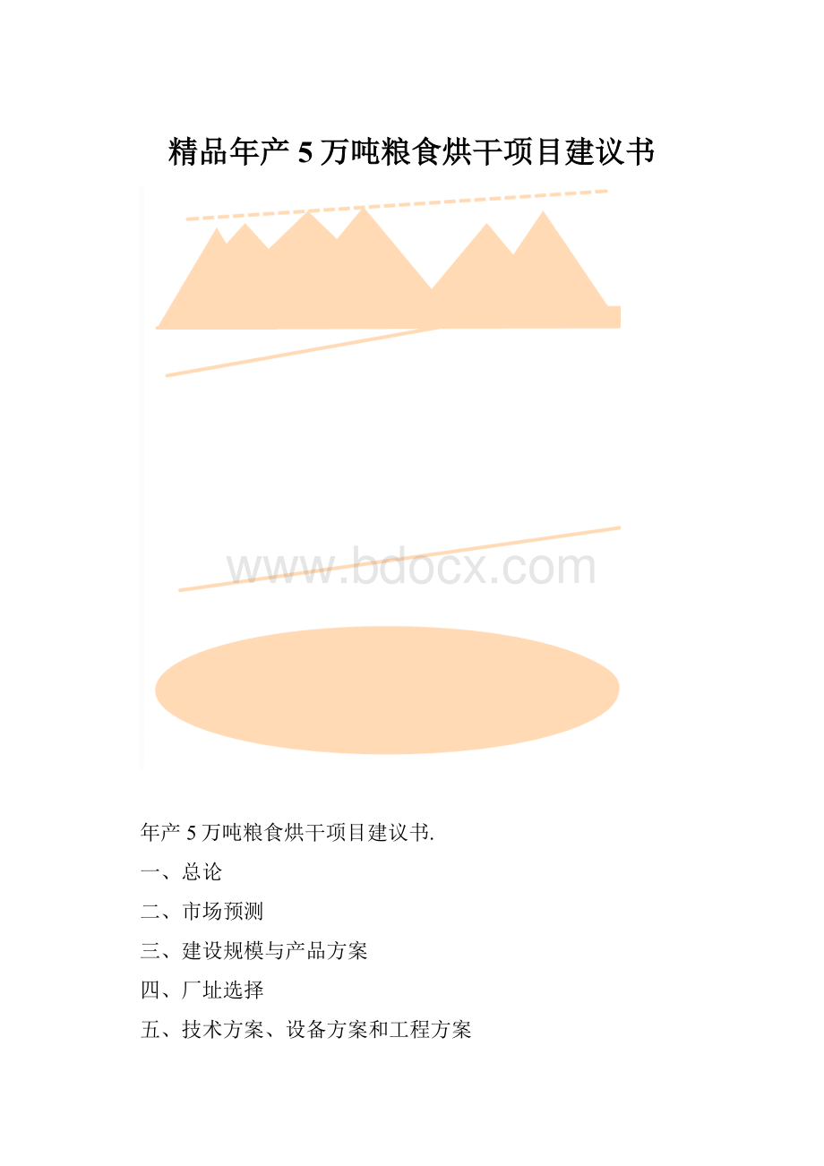 精品年产5万吨粮食烘干项目建议书.docx_第1页