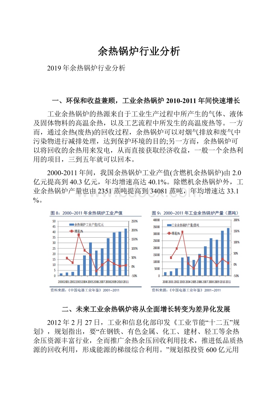 余热锅炉行业分析.docx