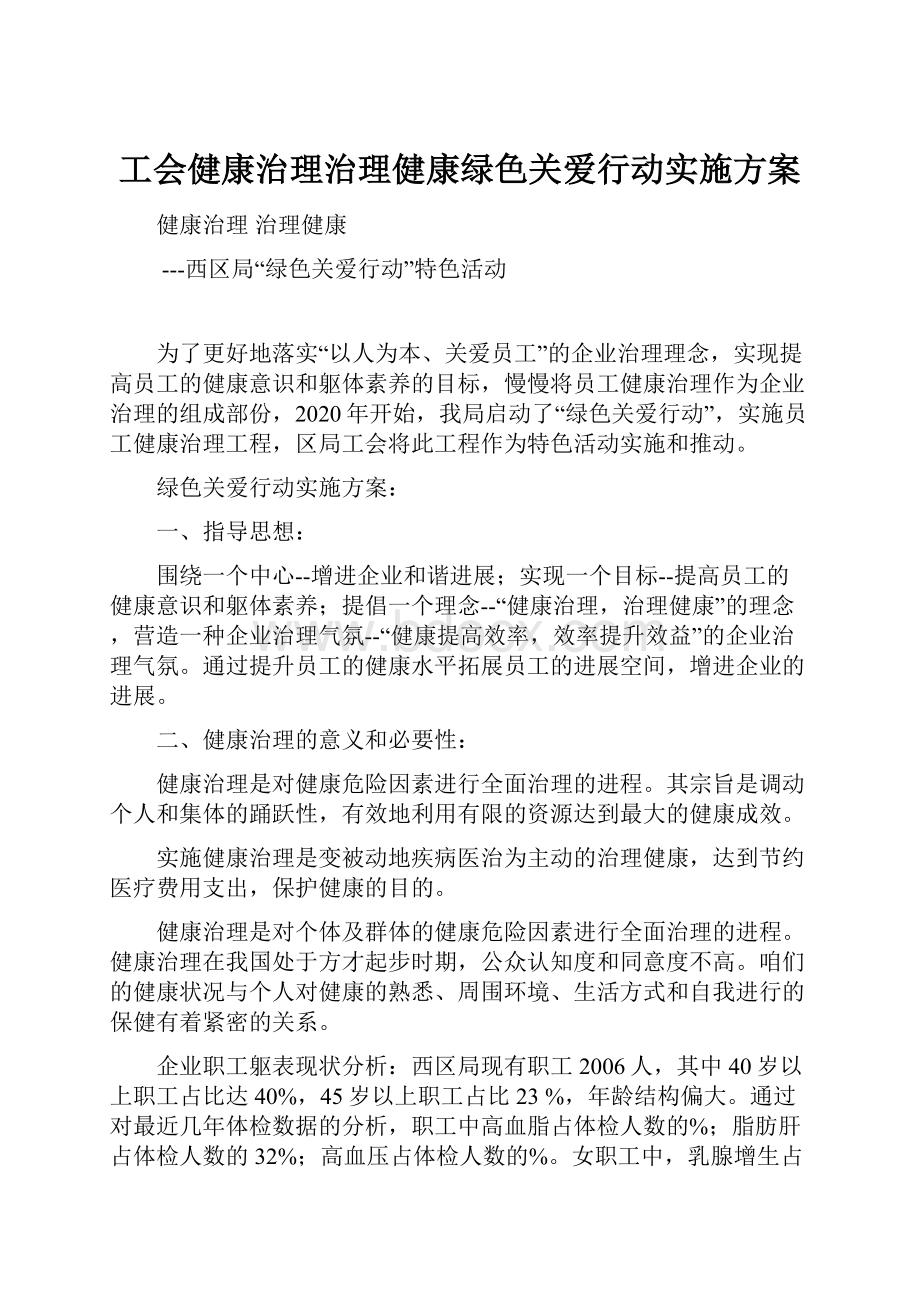 工会健康治理治理健康绿色关爱行动实施方案.docx