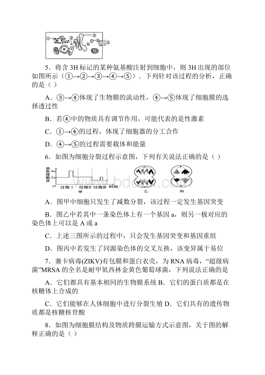 山东省青岛市黄岛区第一中学届高三上学期第二次月.docx_第3页