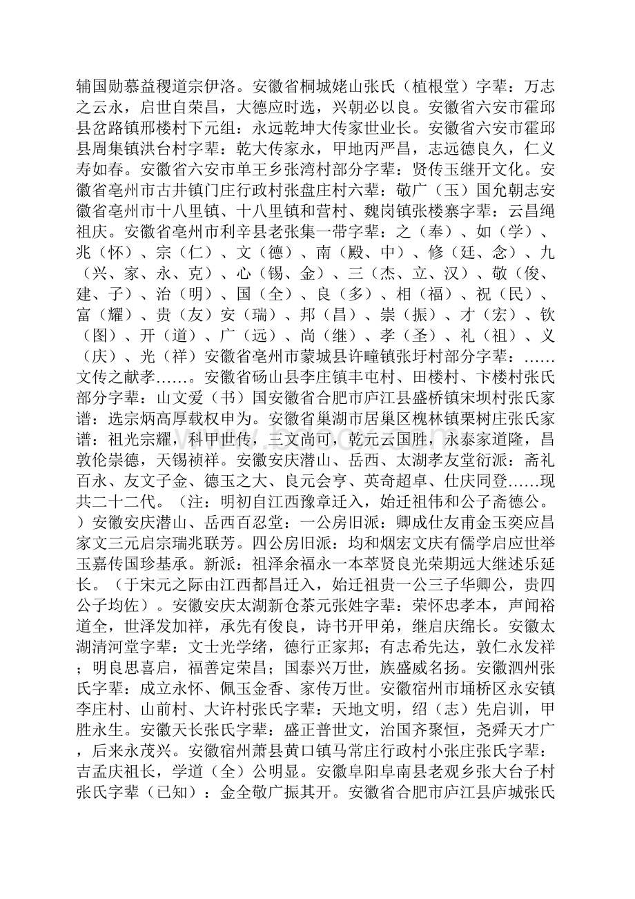 全国张氏字辈总汇欢迎各地宗亲留言补充.docx_第3页