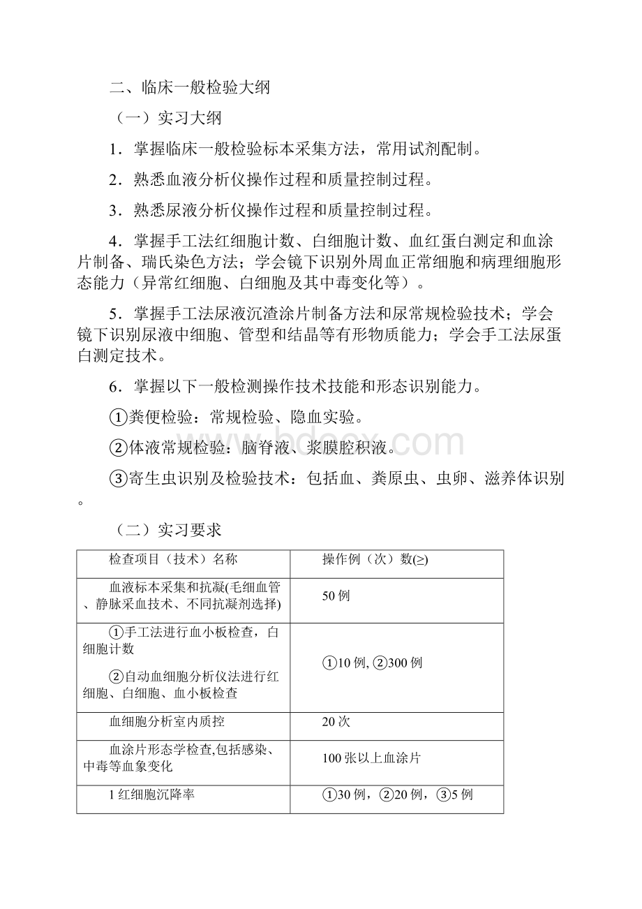 检验医学系各专业实习大纲与要求.docx_第3页