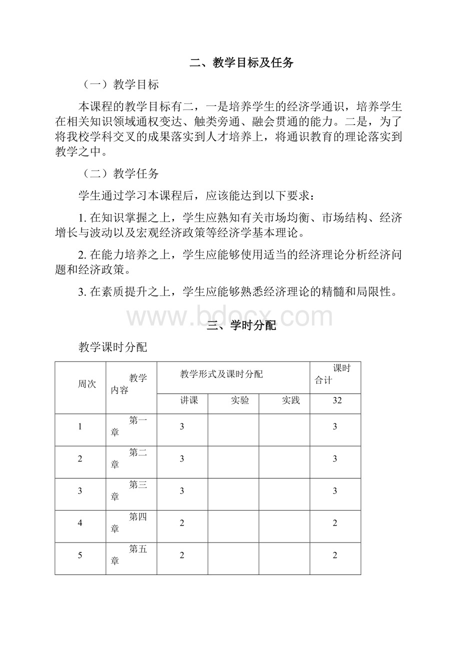 《经济学通论》教学大纲32学时.docx_第2页