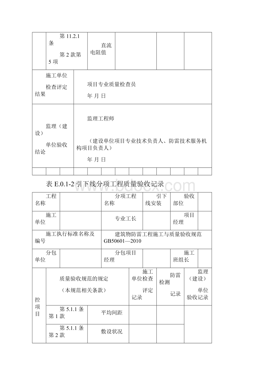 最新GB50601建筑物防雷工程施工与质量验收表格.docx_第2页