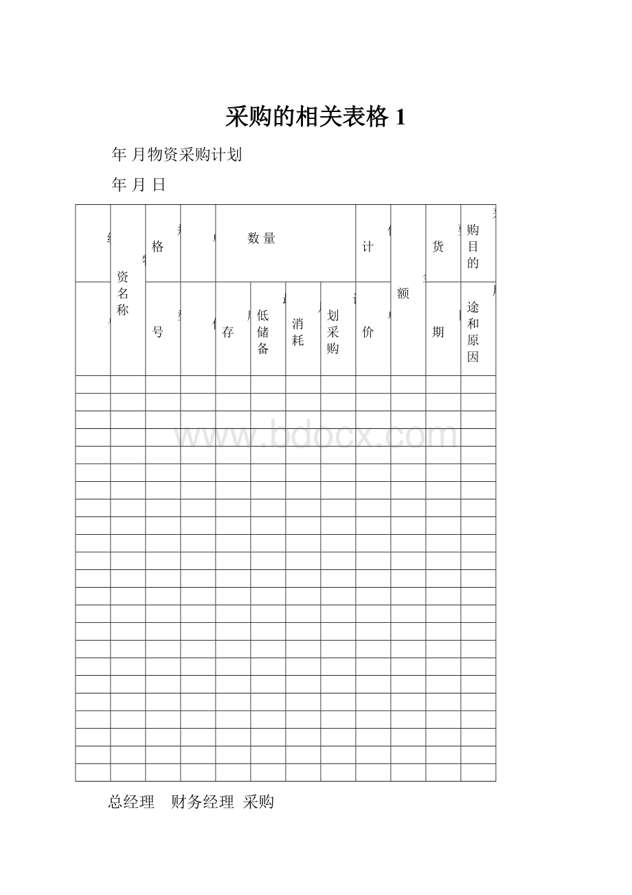 采购的相关表格1.docx