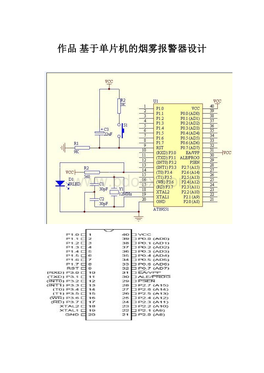 作品 基于单片机的烟雾报警器设计.docx_第1页