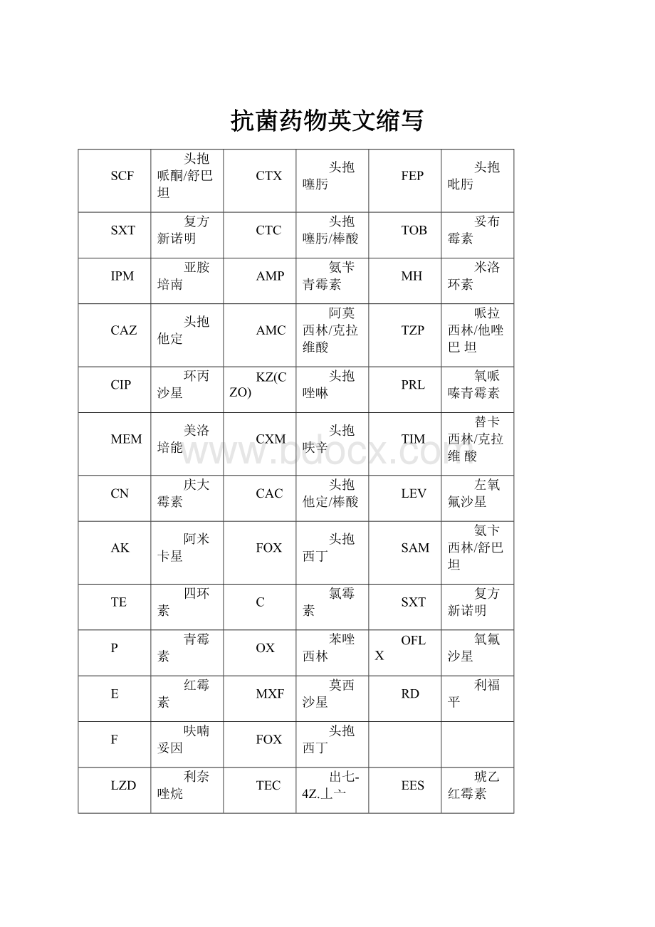 抗菌药物英文缩写.docx