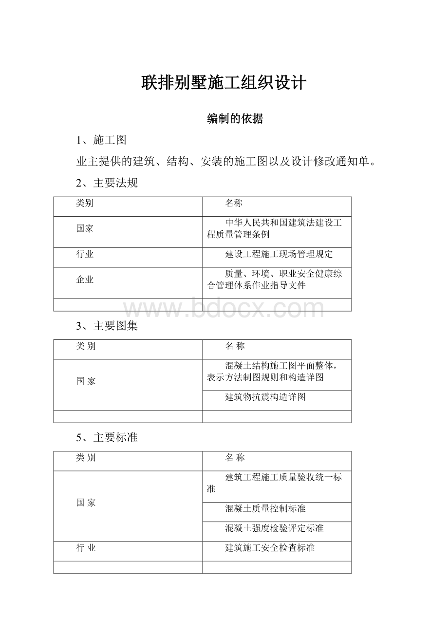 联排别墅施工组织设计.docx_第1页