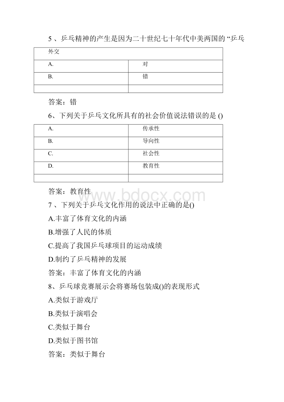 智慧树知到乒乓球章节测试完整答案.docx_第2页