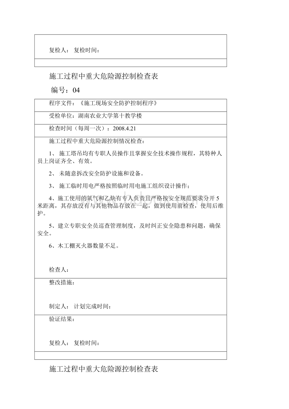 最新施工过程中重大危险源控制检查表.docx_第3页