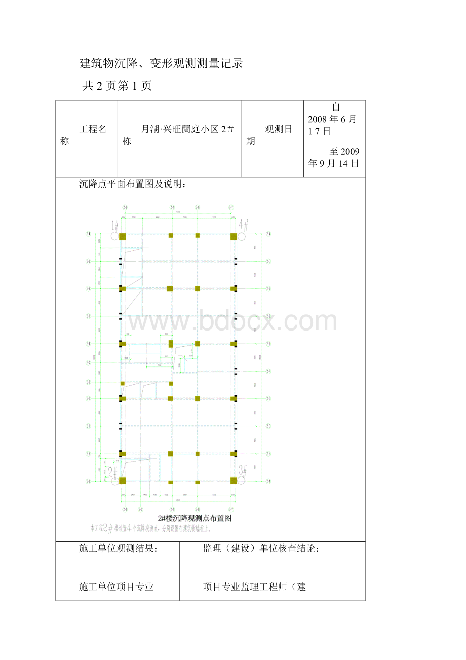 最新2沉降观测记录续表汇总.docx_第2页