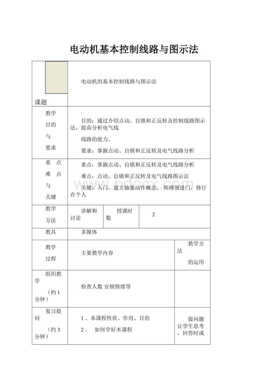 电动机基本控制线路与图示法.docx