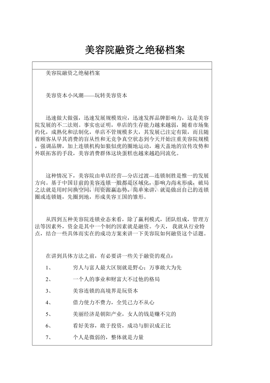 美容院融资之绝秘档案.docx