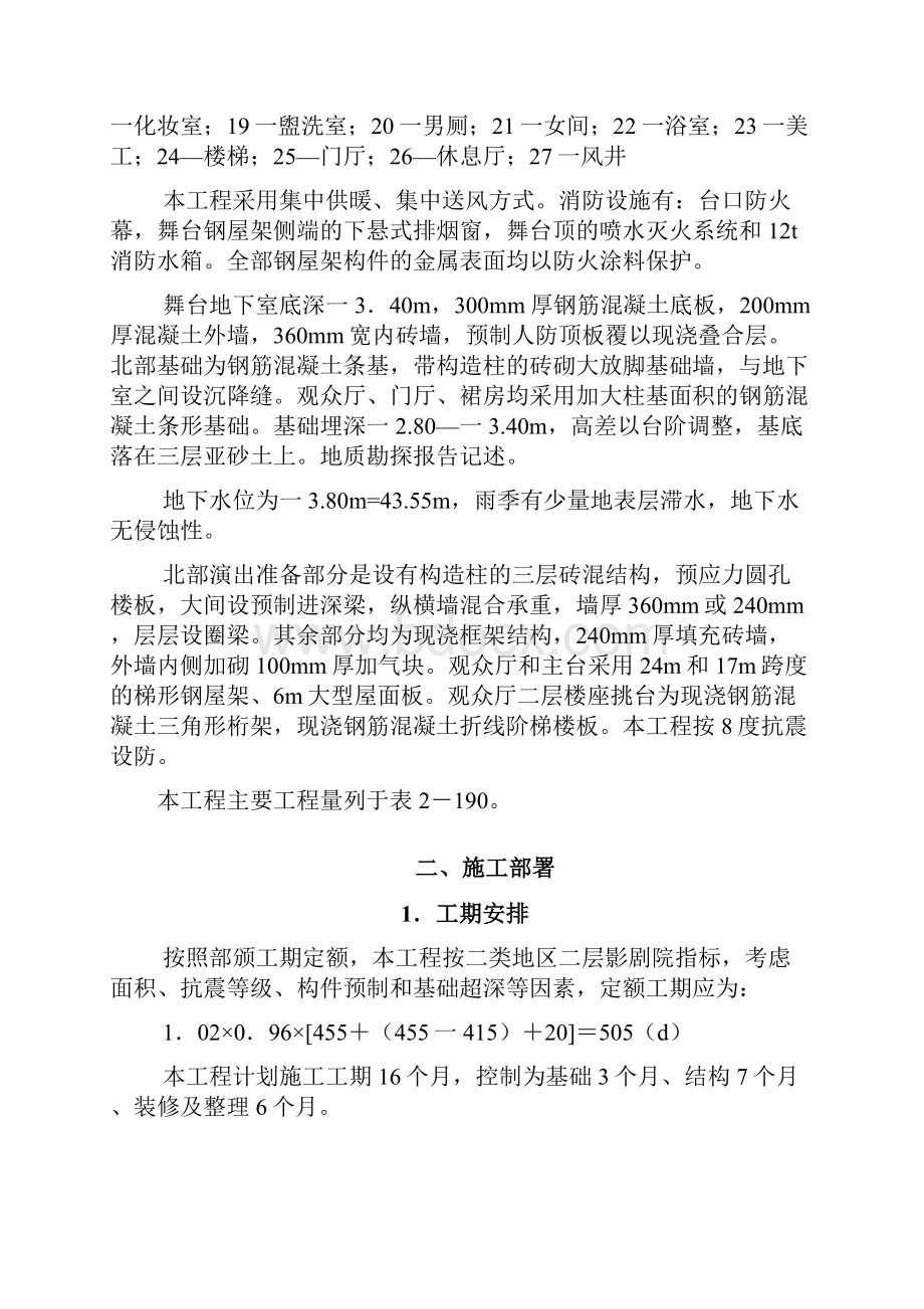 强烈推荐影剧院工程项目施工设计.docx_第2页