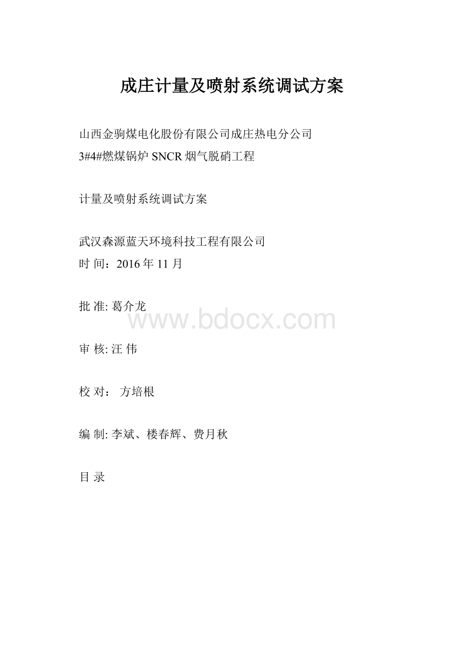 成庄计量及喷射系统调试方案.docx_第1页