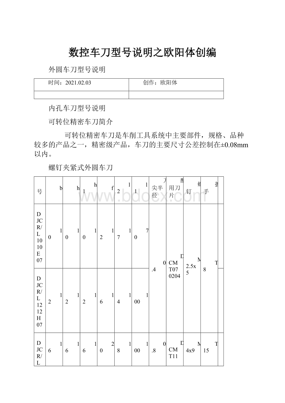 数控车刀型号说明之欧阳体创编.docx_第1页