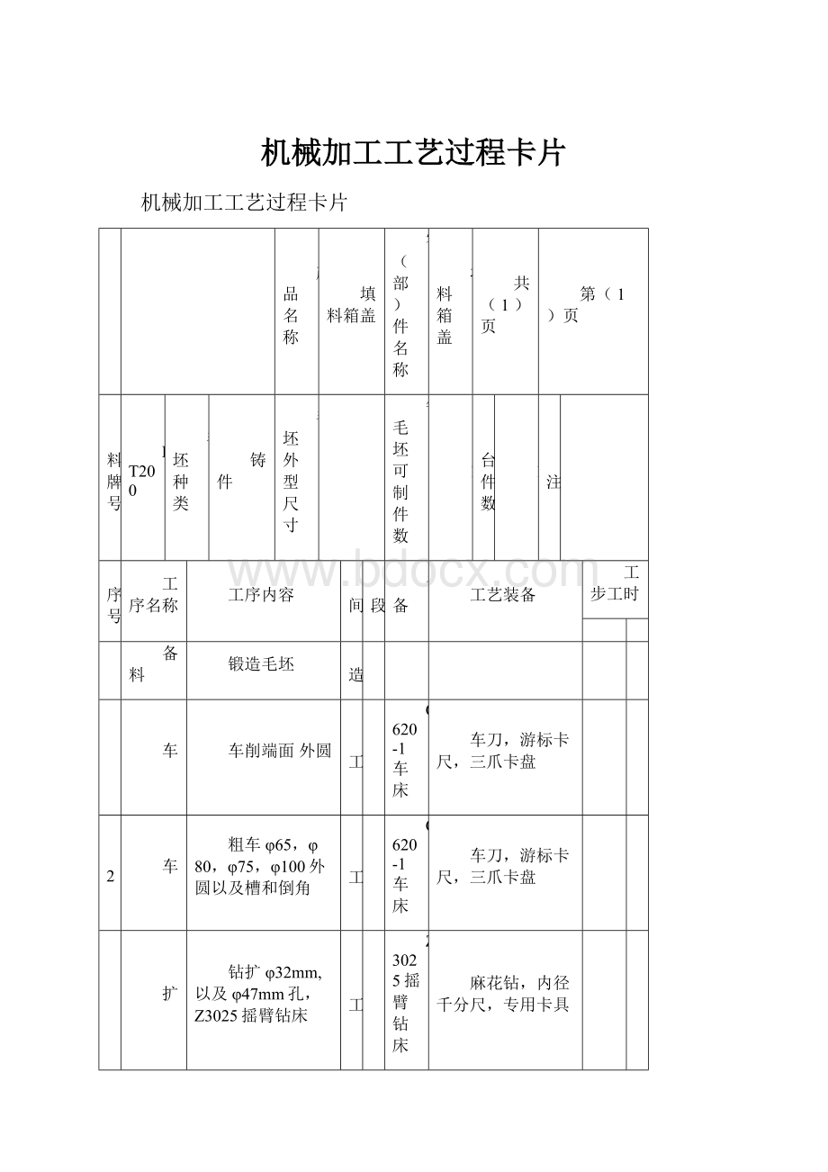 机械加工工艺过程卡片.docx_第1页