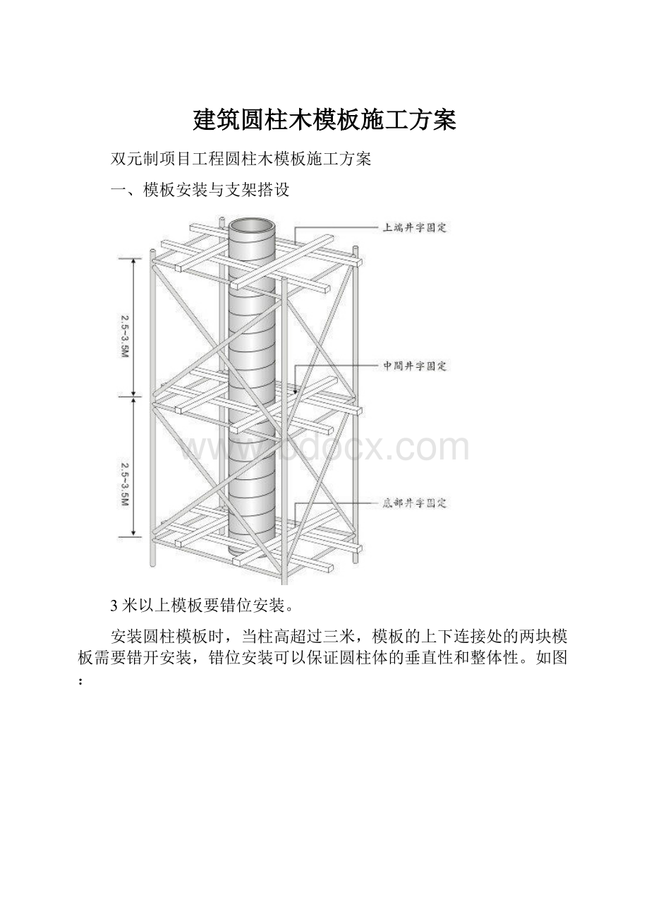 建筑圆柱木模板施工方案.docx_第1页