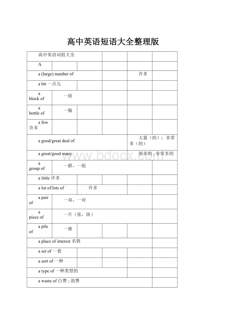 高中英语短语大全整理版.docx