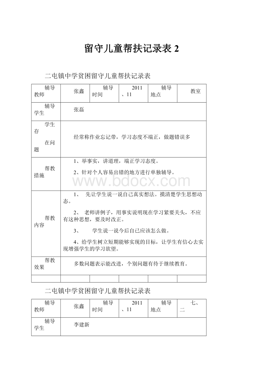 留守儿童帮扶记录表2.docx_第1页