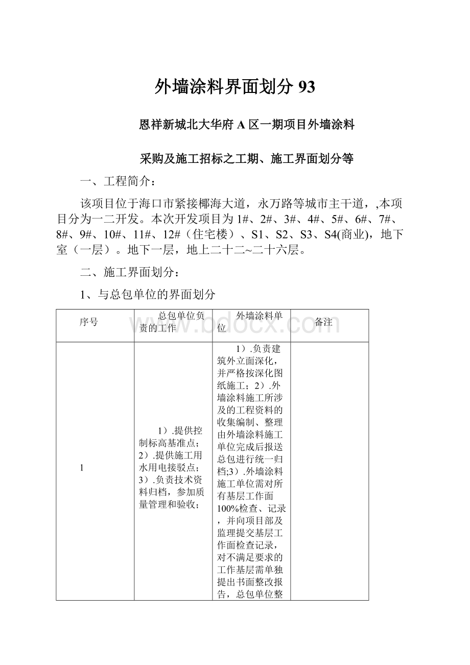 外墙涂料界面划分93.docx