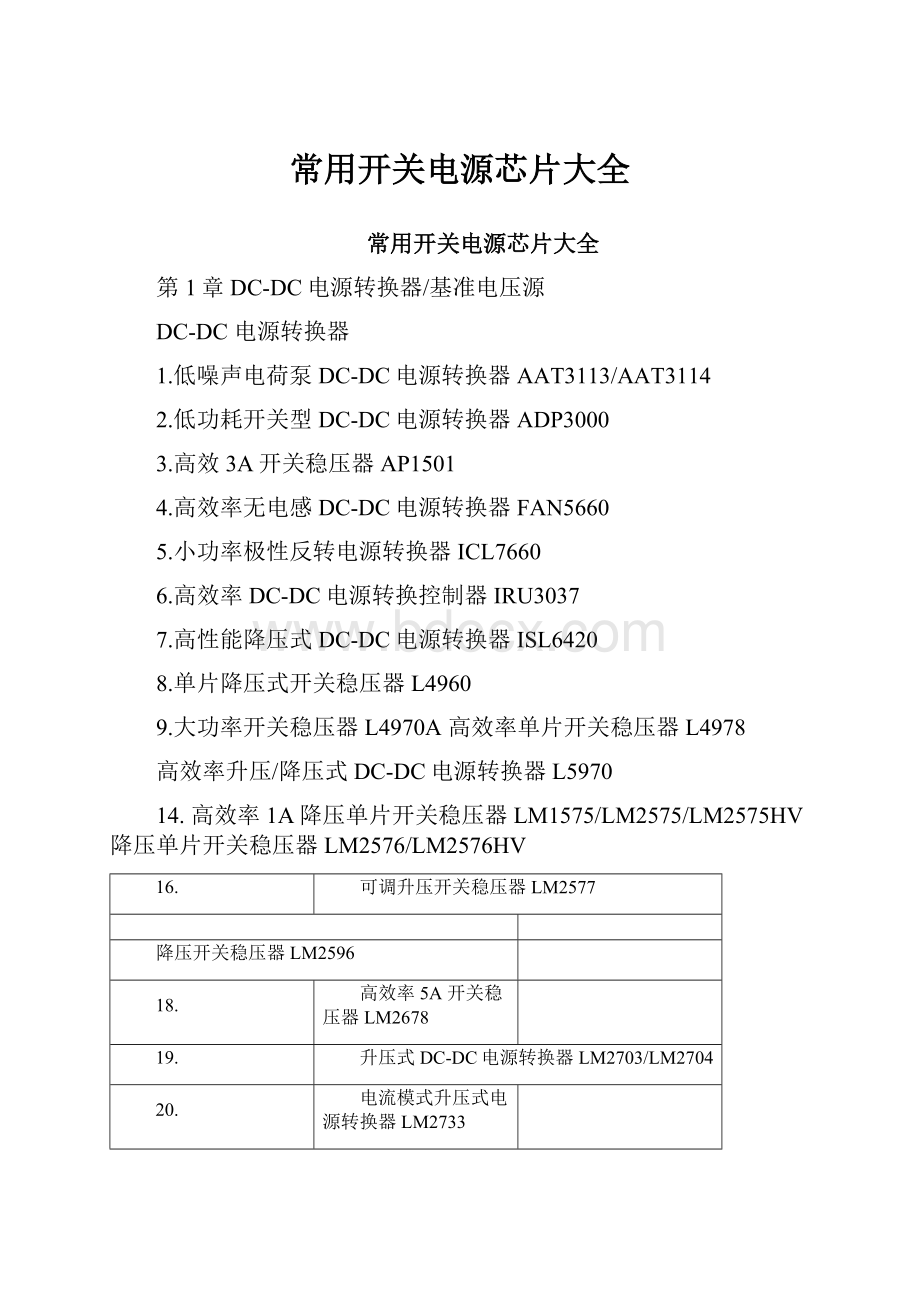 常用开关电源芯片大全.docx